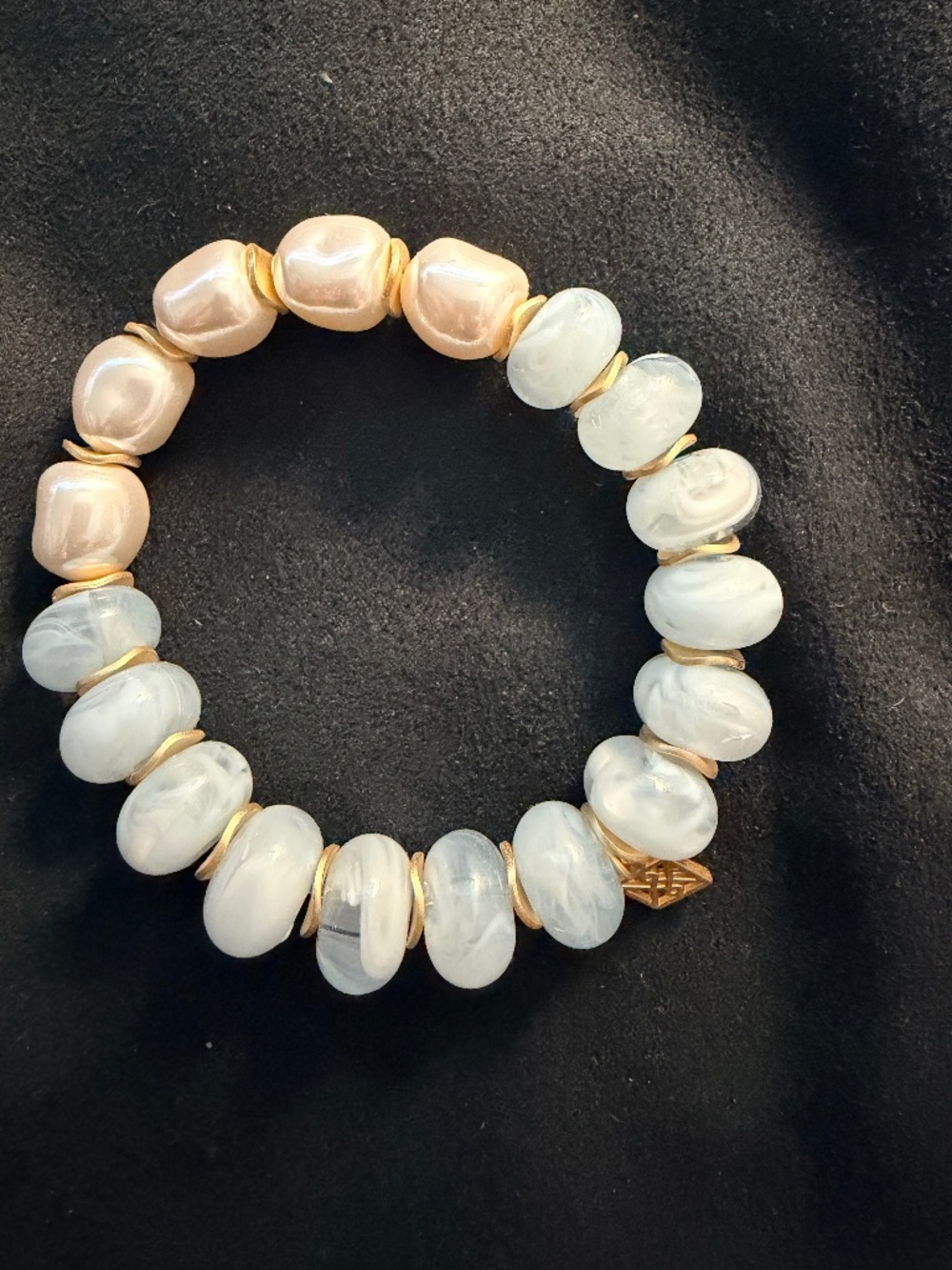 Pearl, Light blue and gold accent bracelet - NWOT
